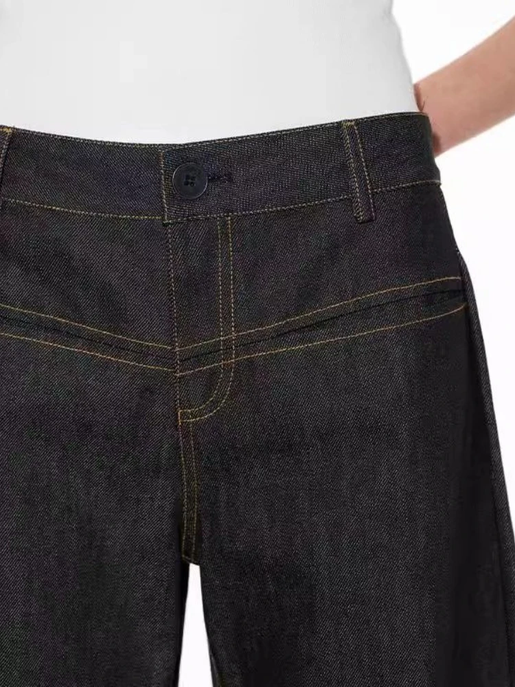 هوتشو جينز فضفاض عتيق للنساء Y2k Harajuku سروال دينم منخفض الخصر وواسع الساق قوطي عالي الشارع الجرونج جينز مستقيم كبير الحجم