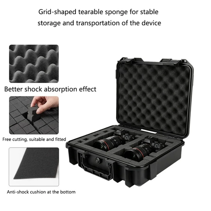 1pc Waterproof Hard Carry Case Bag Tool Case With pre-cut Sponge Storage Box Safety Protector Organizer Hardware Toolbox