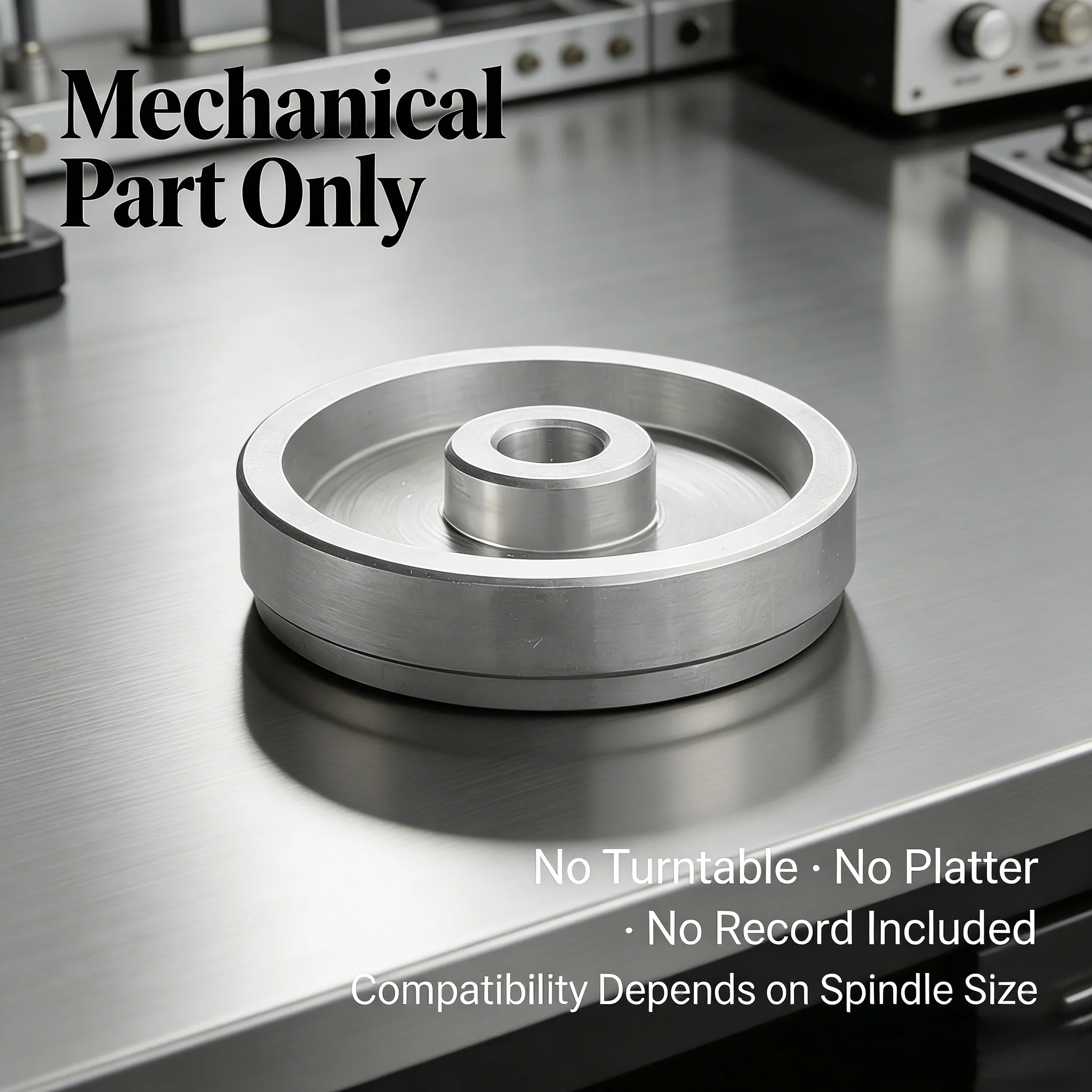 Adaptador de aluminio CNC de Ø41.9mm para Thorens TD150, 45 RPM, ajuste de precisión empotrado, soporte para discos de vinilo con orificio grande
