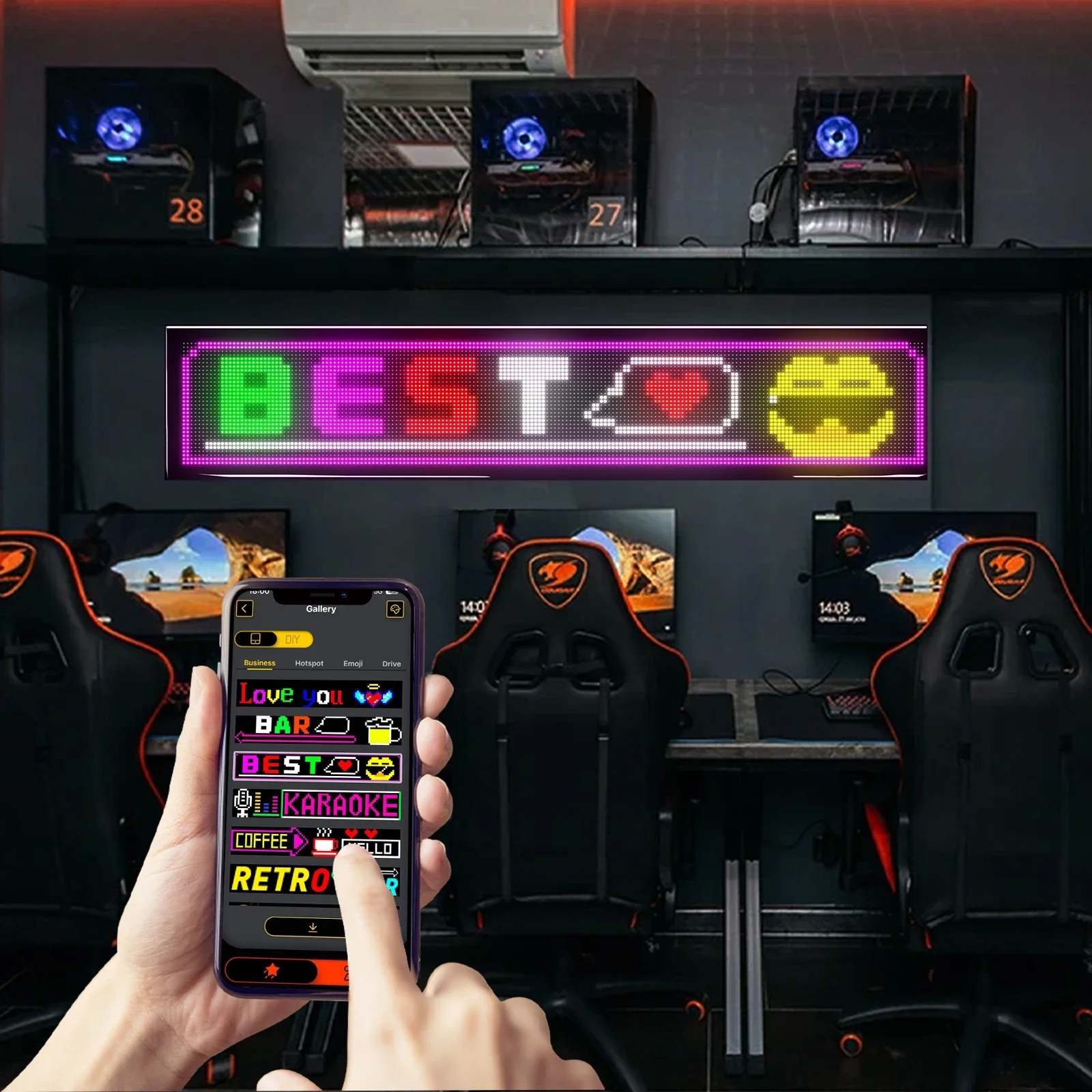 RGB Truck Eyes Schild Animation DIY Programmierbare Bluetooth App Steuerung Flexible Scrolling Display Licht LED Auto Matrix Pixel Panel