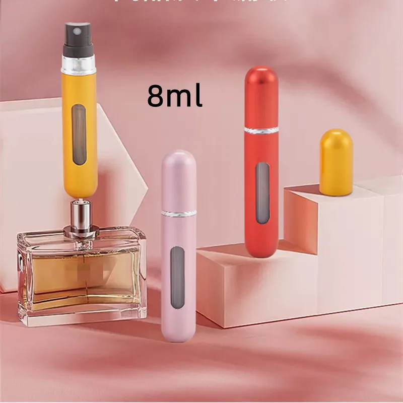 

30pcs 8ml Bottom Self-pumping type Glass Perfume Bottles Portable Travel Sample Visual Spray Bottle