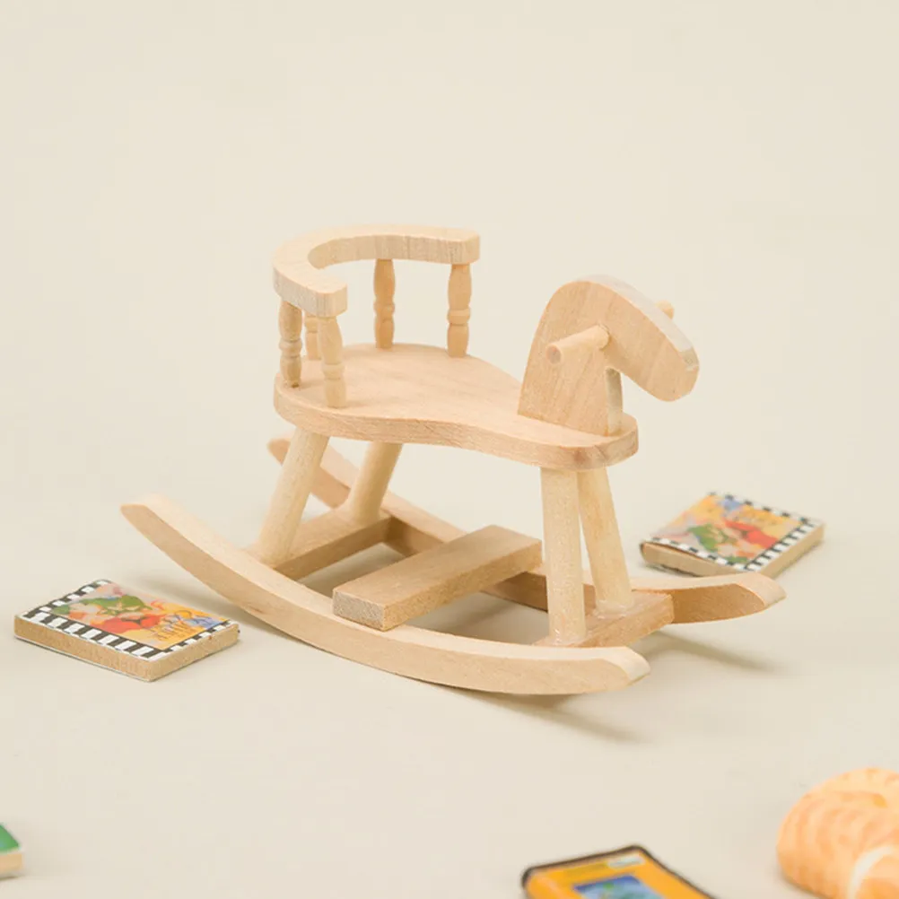 

Mini Wooden Horse Chair for Dollhouse Decoration Exquisite Handcrafted Miniature Furniture Ideal for 1:12 Scale Houses Desktop