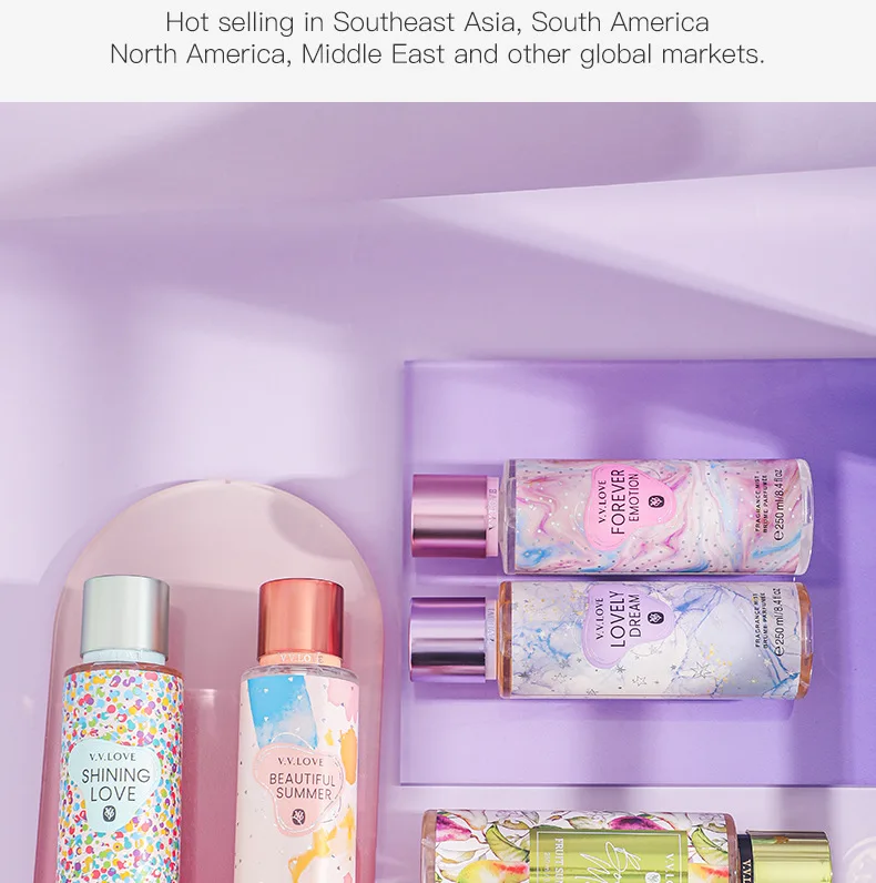 فيتنام انفجار عبر الحدود التجارة الخارجية عطر المرأة 250 مللي رذاذ الجسم الإناث عطر الفاكهة العطر بالجملة