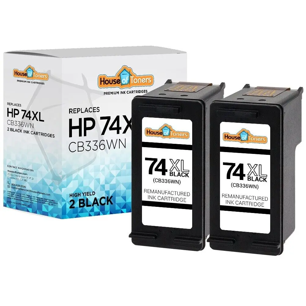 

2PK for HP #74XL CB336WN Black Ink for Photosmart D5300 D5345 D5360 D5363 D5368