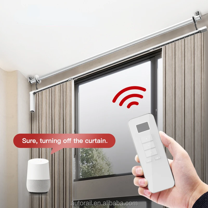 Heavy Duty Villa High Window Motorized Up And Down Electric Curtain Track Smart Curtain Motor