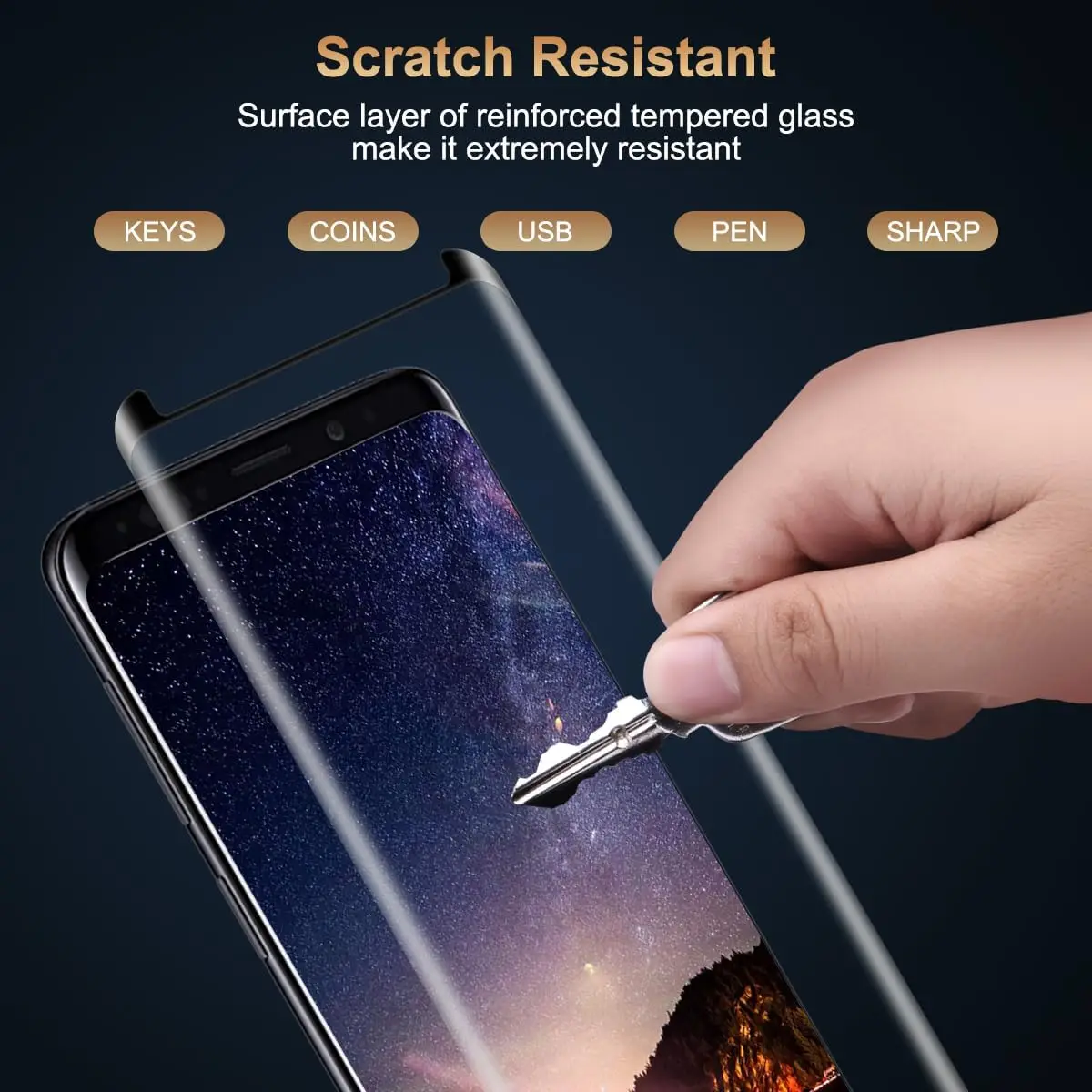 2/4Pcs HD Tempered Glass For Samsung Galaxy Note 8 9 ,9H Curved Four Sides Glue Screen Protector