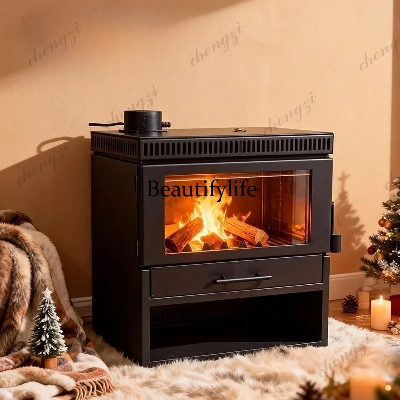 Wood burning fireplace Household rural self-built house dedicated heating European-style homestay indoor heating