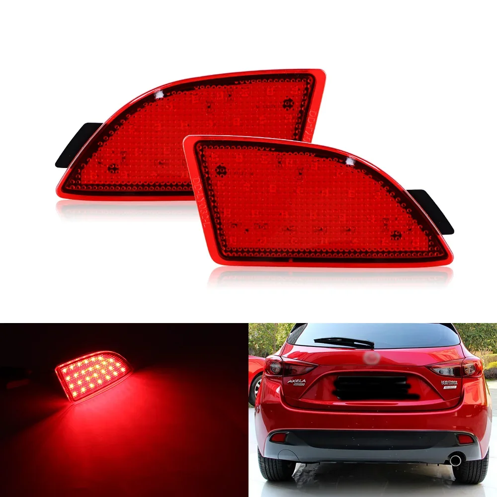 

2pcs Car LED Signal Tail Rear Bumper Reflectors Fog Lamp Warning Light For Mazda 3 Axela Hatchback 2013 2014 2015 2016