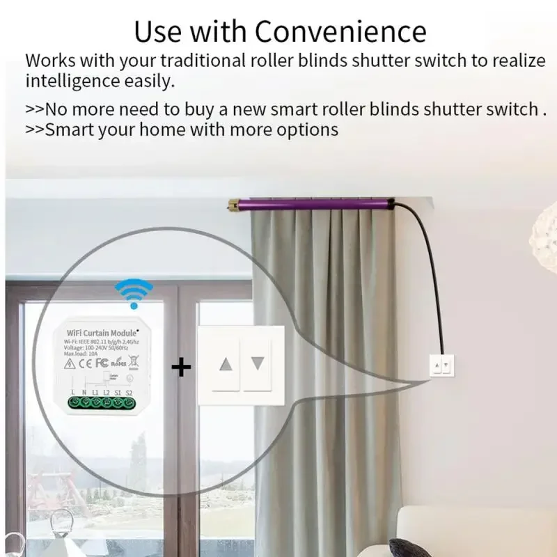 Tuya WiFi Smart Vorhang Schalter Für Rollladen Blind Motor Rollladen Tür Funktioniert Mit Alexa Google Home Assistent