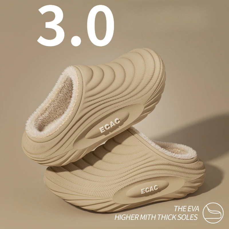 

Thick Plush Winter Warm Men's Cotton Slippers Indoor Flat Shoesfor Man Outwear Thick Male Home Slippers zapatillas casa hombre