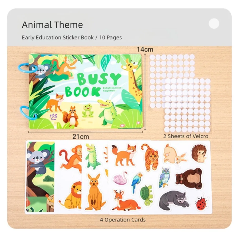 متعدد الألوان مونتيسوري مشغول رقم الكتاب الأبجدية الكرتون الحيوان الطفل التنوير كتاب مطابقة لعبة لا قطع المطلوبة #1