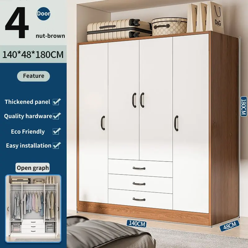 Modern interior design bedroom wardrobe, wooden storage wardrobe easy to install