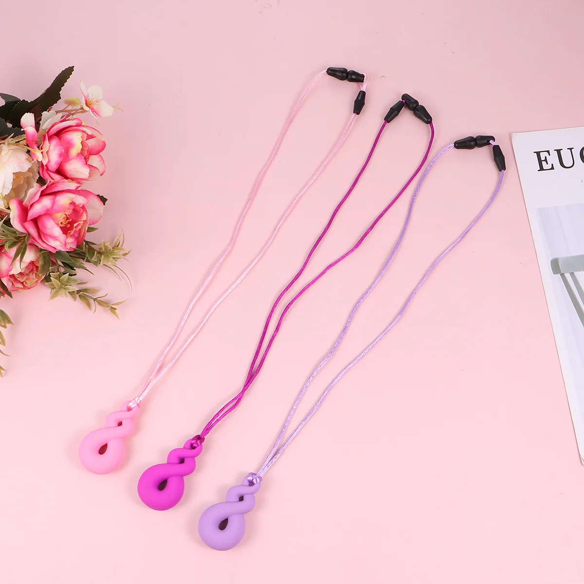 

3 шт., ожерелье для прорезывания зубов, жевательная цепочка, безопасный силиконовый прорезыватель, стоматологическая соска, успокаивающий идеальный подарок для ребенка