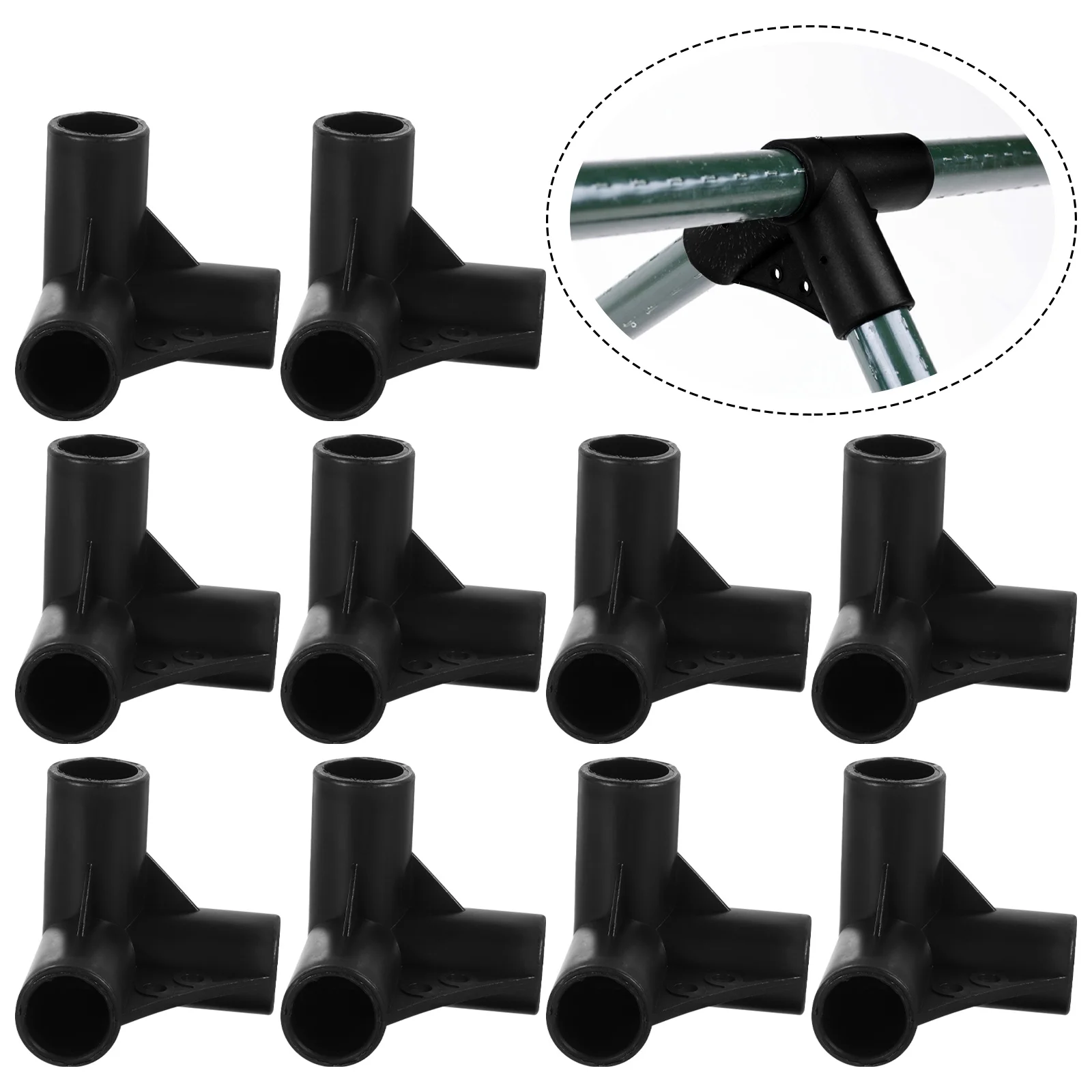 10 PCS Pillar Shoe Rack Connector Garden Hose Repair Fittings Three-Way Connectors