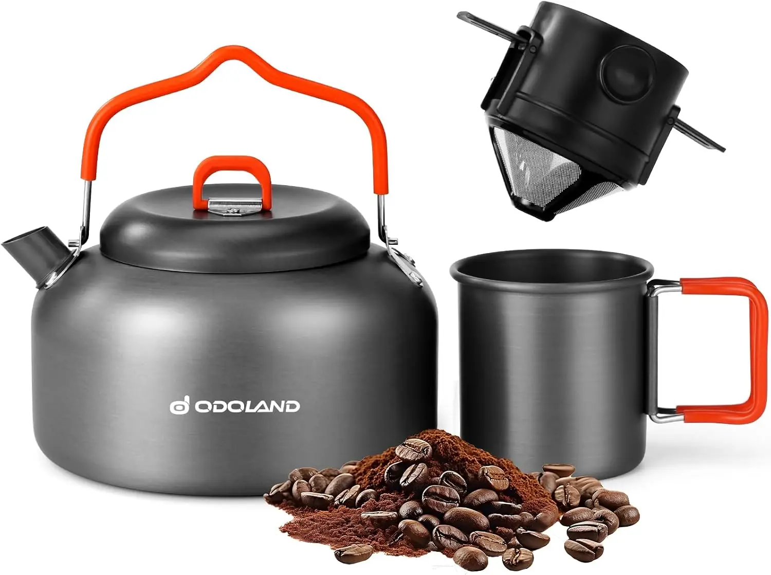 

1.2L Camping Coffee Pot Set with Mug & Filter for Hiking Backpacking Picnic