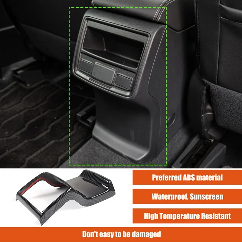 

Автомобильный задний подлокотник из АБС-углеволокна для Subaru Forester 2019-2024, Крышка вентиляционного отверстия, отделка, наклейка, автомобильные аксессуары