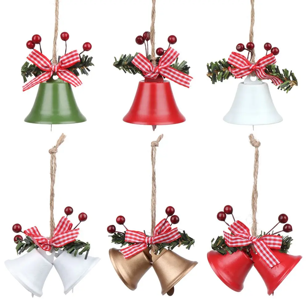 New Christmas Bell Pendant Christmas Tree Hanging Bells Decor Metal Jingle Bell Xmas Ambiance Decor Home Festival Party Supplies