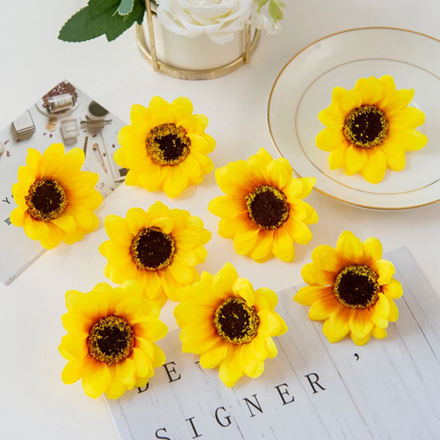 Künstliche Sonnenblume aus Seide, Heimdekoration, Festival, Kreativität, Outdoor, Garten, Kranz, Blume, Hochzeit, Party, Zubehör – Detail 1