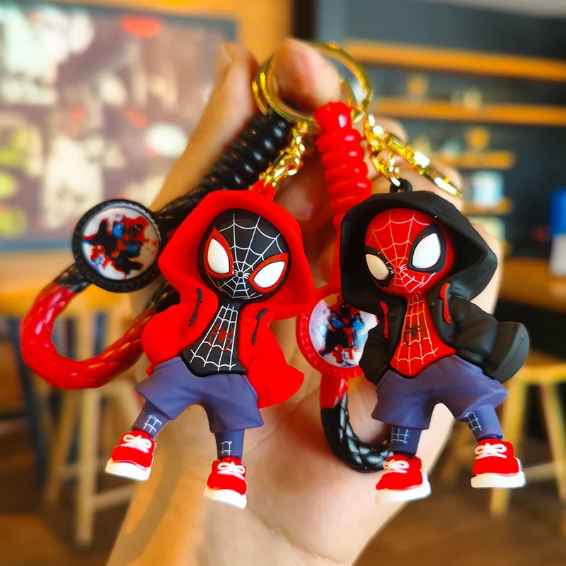 Spider Man Schlüsselanhänger Q Version Puppe Auto Schlüsselanhänger Mode kreativer Rucksack Anhänger Schlüsselanhänger Mini Schlüsselanhänger Anhänger Geburtstagsgeschenk