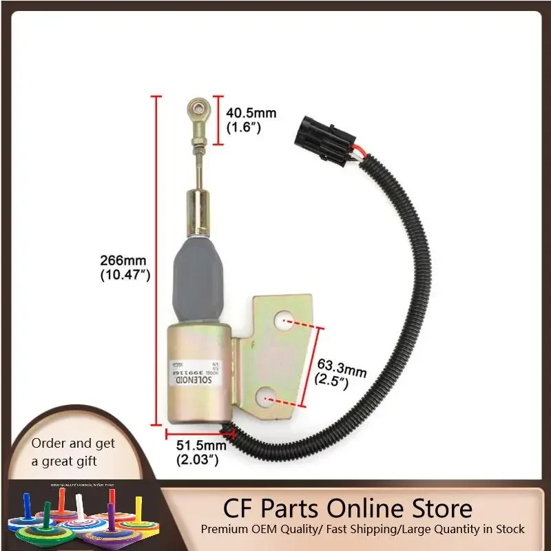 

J991167 3991167 87420952 Fuel Shut off Solenoid for Case IH 580M 60XT 70XT 90XT 688G New Holland U80 LV80