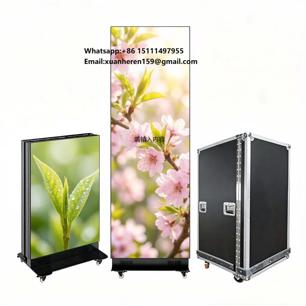 Indoor & Outdoor High-definition, Movable LED Folding Poster Screen, Full-color Commercial Advertising Screen