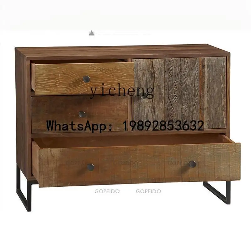 

X6 Solid Wood Chest of Drawers Storage Entryway Cabinet Wall-Mounted Living Room Decorative Cabinet