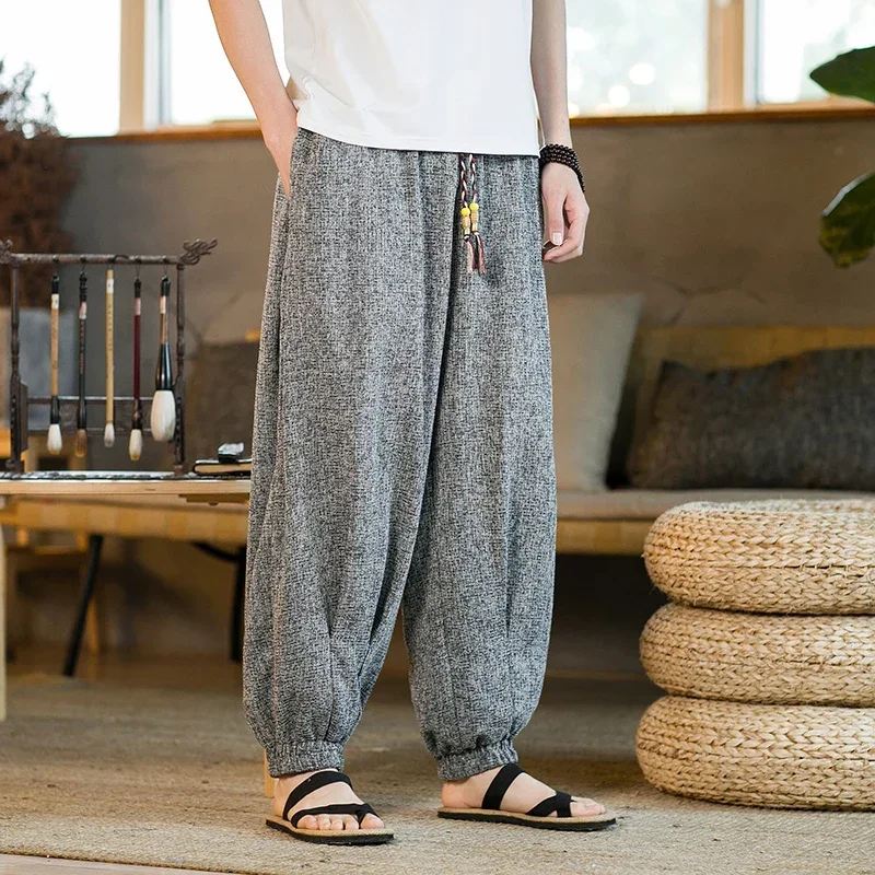 Chinese Harajuku Style Jogging Pants Mens Casual Embroidered Loose Harlem Trousers Vintage Sweatpants 5XL