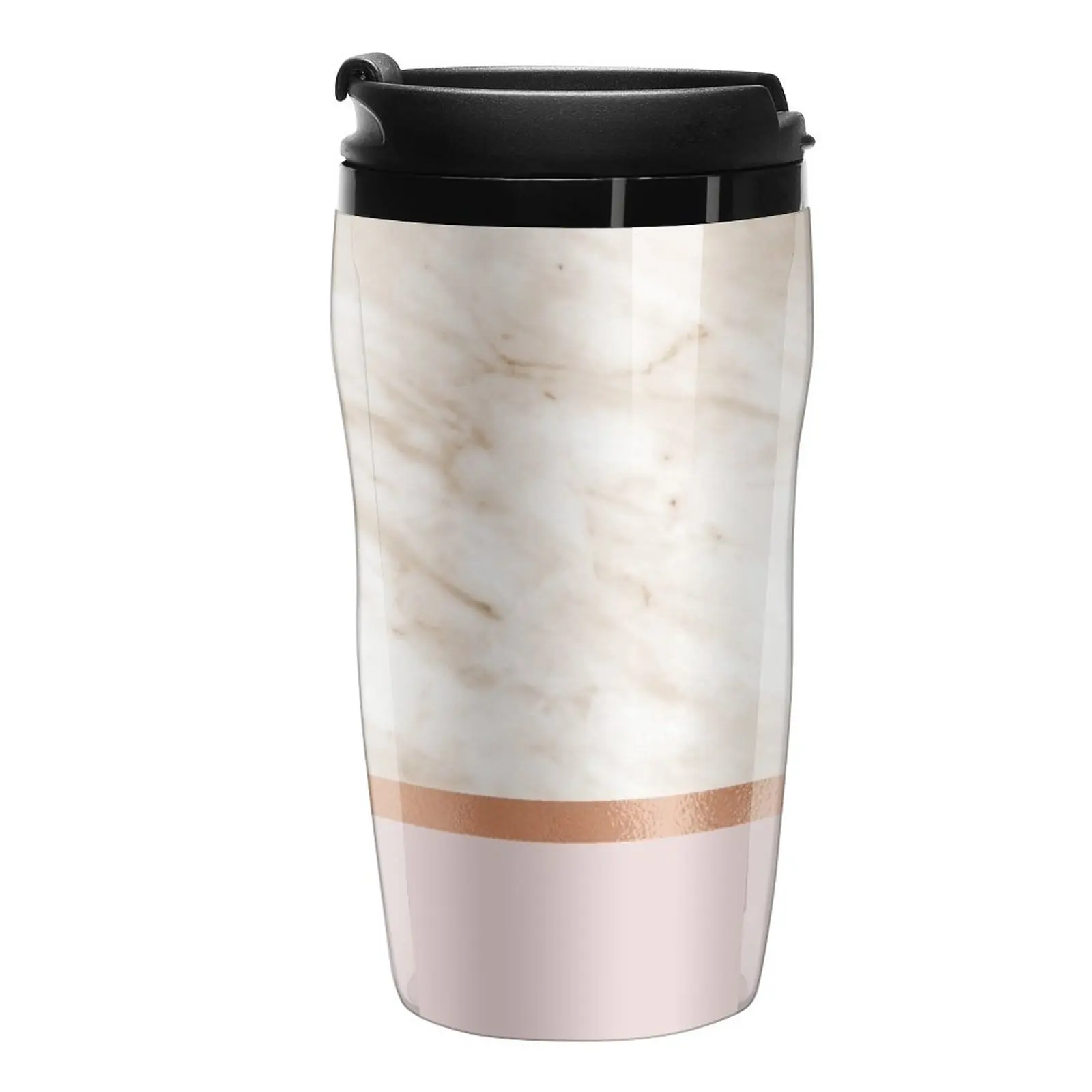 

New Caramel marble on rose gold blush Travel Coffee Mug Thermal Cup For Coffee Beautiful Tea Mugs Cup Coffe Cup Of Coffee