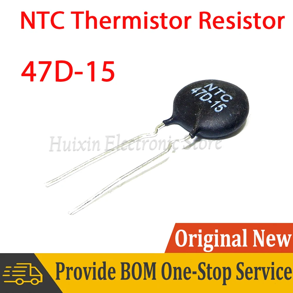 

10pcs Thermistor Resistor NTC 47D-15 47D15 Resistance 47R 47Ω 47 ohm Thermal Resistor 15mm