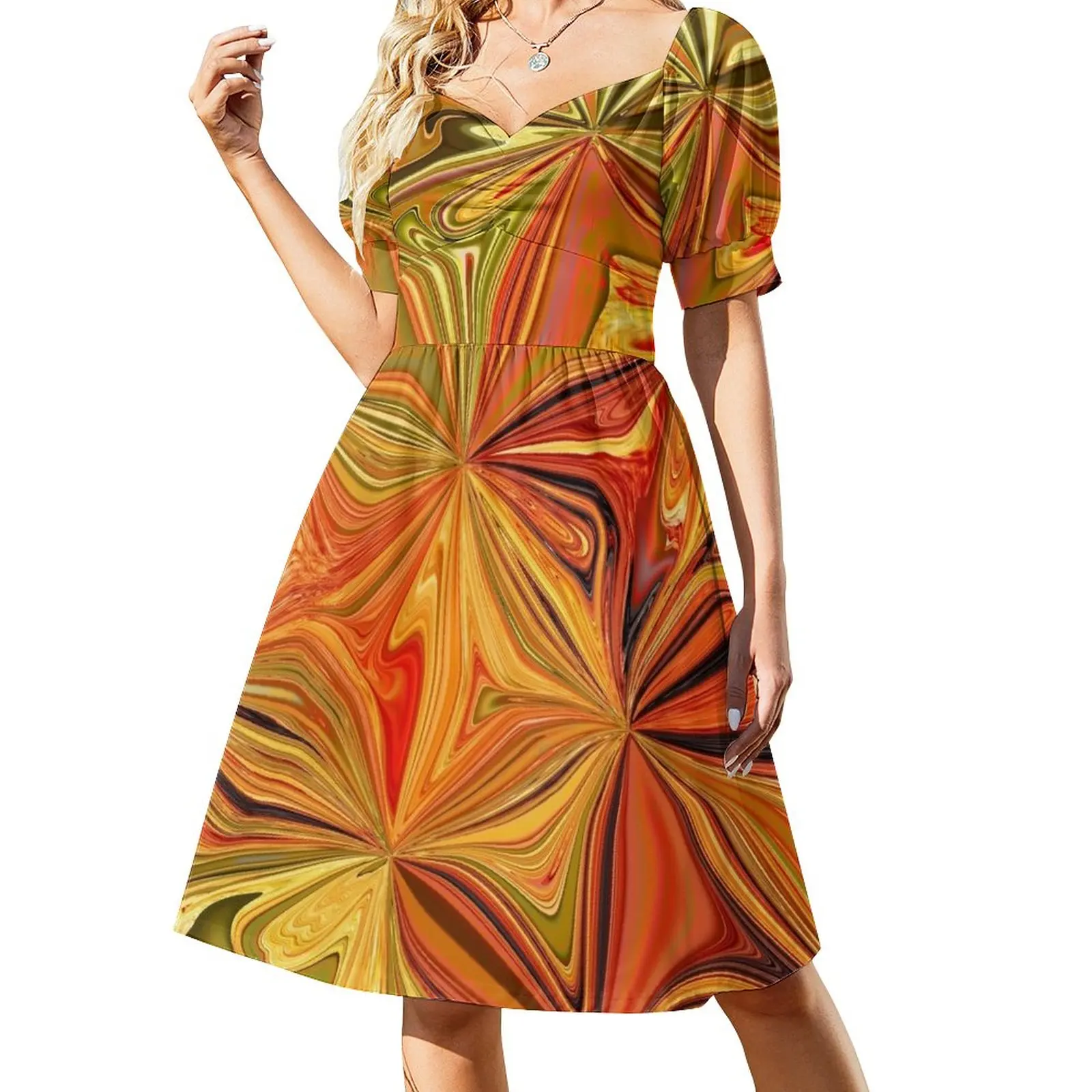 

Retro brown and yellow pattern Sleeveless Dress dresses with long sleeves dresses for woman Long dresses Woman clothes