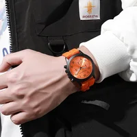 Relojes de Hombre con esfera árabe a la moda, relojes de cuarzo informales, Reloj de pulsera deportivo con banda de silicona para Hombre, Reloj para Hombre
