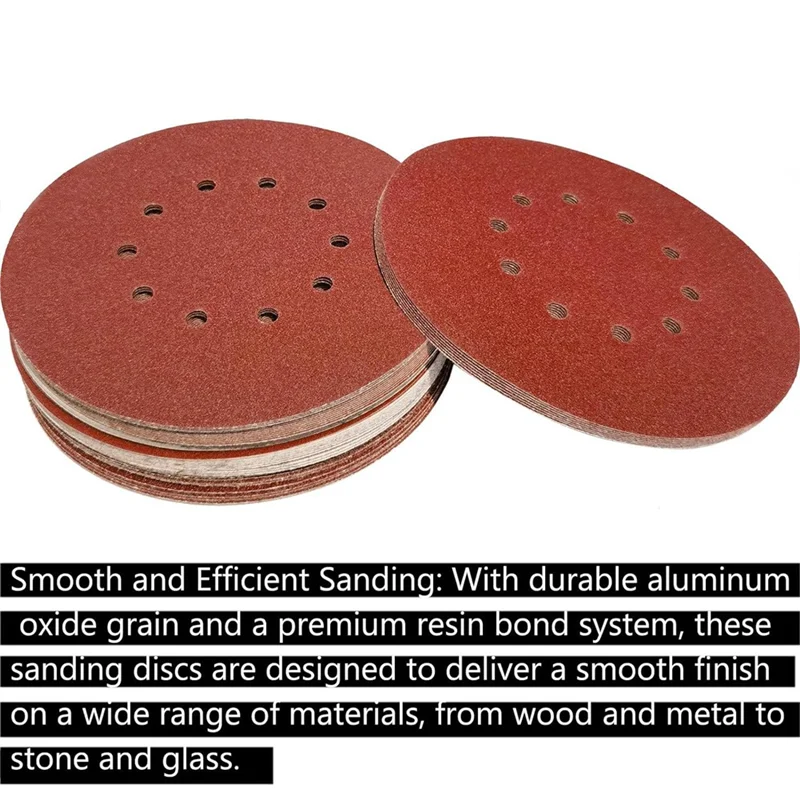 

50Pack 9Inch 10Hole 40 Grit Hook-And-Loop Drywall Sandpaper - Aluminum Oxide Sanding Disc For 9Inch Drywall Sander-ABUA