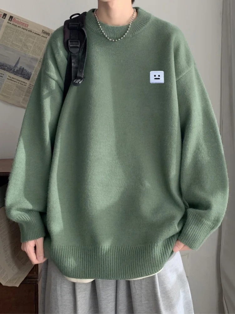 

Men's round Ne Knitwear Warm Lazy Sle Loose Fit Winter Casual irt Face Couple's Sweater Soft Comfortable Polyester