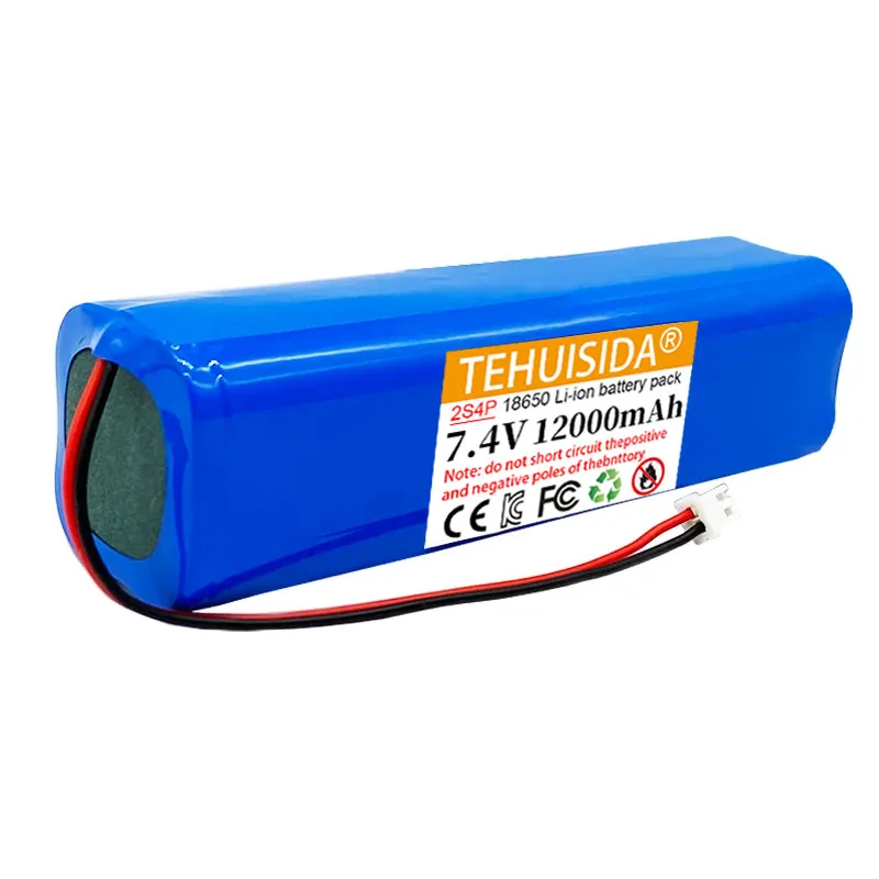 Neuer 7,4 V 8,4 V 12,0 Ah 2S4P wiederaufladbarer 18650 Lithium-Ionen-Akku für E-Bike 1 Stück 7,4 V 12000 mAh