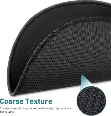 Svart musmatta Runda musmattor med sydd kant, halkfri bas Premium-texturerad liten musmatta 8 best sales rund musmatta - №5