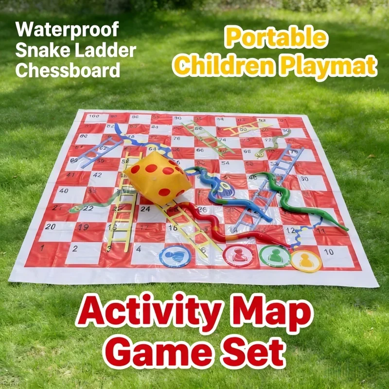 

Водонепроницаемый игровой коврик-шахматная доска с изображением змейок, портативный детский игровой коврик, уличный коврик для пикника, игровой набор-карта для активностей, игрушка для малышей