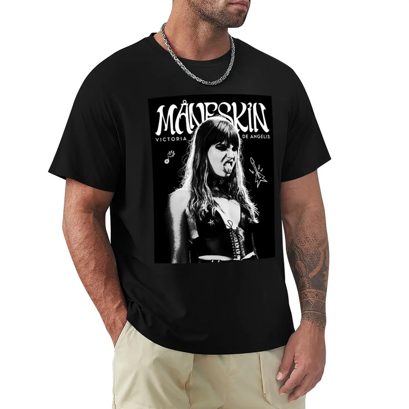 Maneskin Victoria De Angelis T-Shirt summer top Short sleeve Men's t-shirt