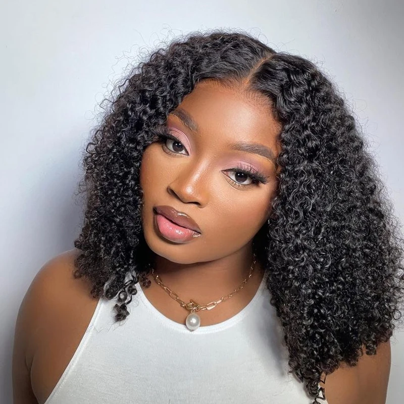 13x6 Curly Bob Wig Human Hair 13x4 Lace Frontal Wig Pre Plucked Curly Bob Wig Human Hair 4x4 Lace Closure Bob Wig 200 Density