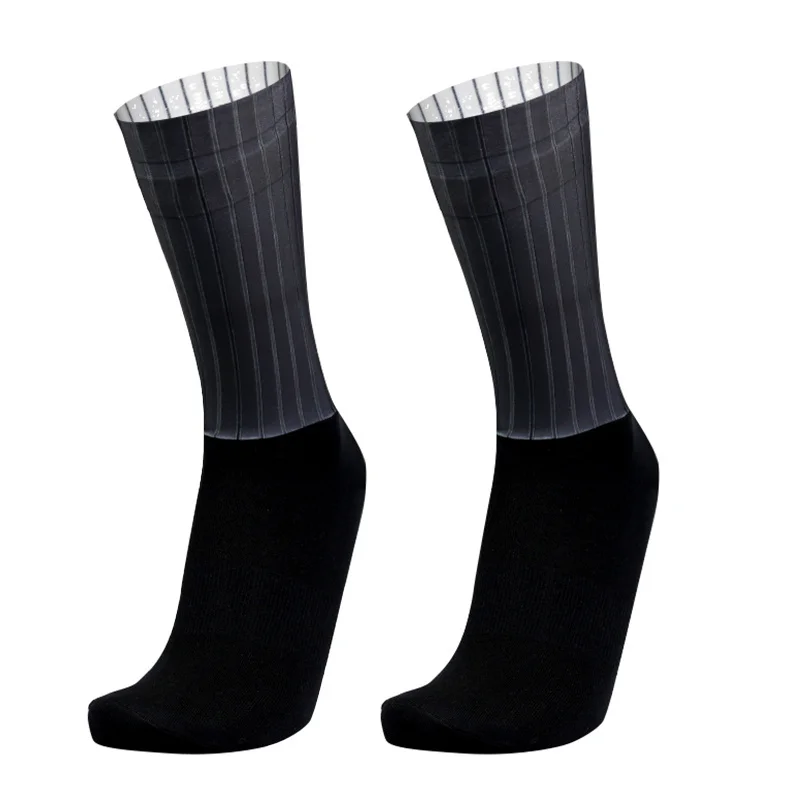 Silicone Summer Anti Slip 2024 Aero Socks Whiteline Cycling Socks Men Bicycle Sport Running Bike Socks Calcetines Ciclismo