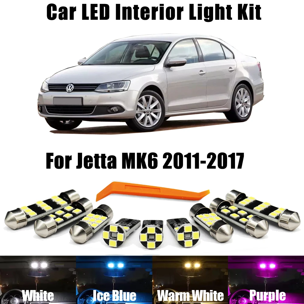 13Pcs Canbus Car LED Bulb Interior Reading Trunk Light Kit For VW Volkswagen Jetta 6 VI MK6 2011 2012 2013 2014 2015 2016 2017