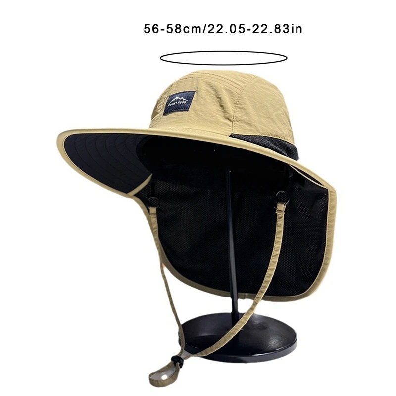 Women‘s Fisherman Hat Wide Brim Bucket Hat With Neck Cover  Adjustable Outdoor Hiking Fishing Camping Travel Anti Uv Hat Cap