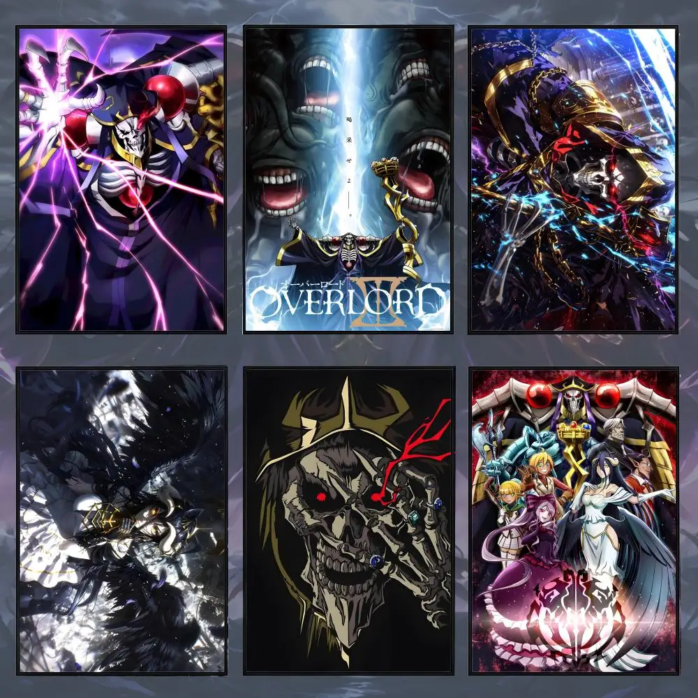 Anime O-Overlord Ainz Albedo Poster PP Self Adhesive Decorative Poster Waterproof Waterproof for Apartment Bedroom
