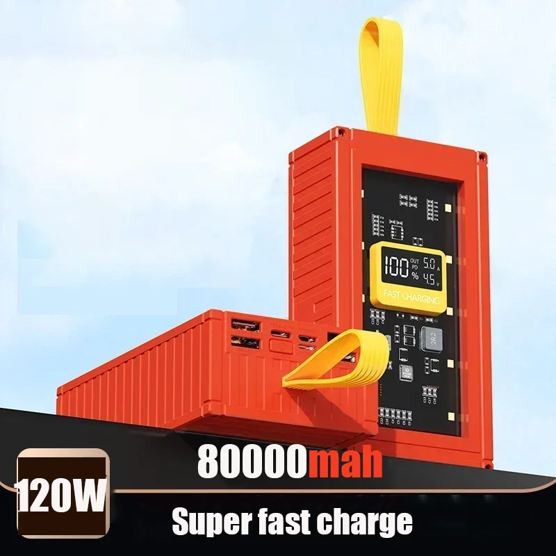 80000mAh power bank 120W charger power bank large battery capacity charging station fast charging suitable for iPhone Xiaomi