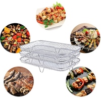 Air Fryer Accessory 3-Layers Air Fryer Grilling Rack Stainless Steel Airfryer Tool Baking