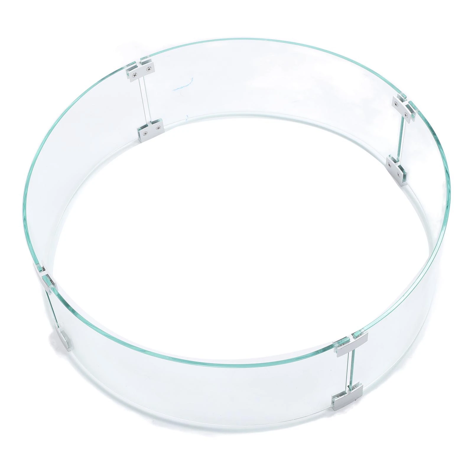 

Круглая ветрозащита для костра, ветровое стекло из закаленного стекла, прозрачный пламенный щит, прочный, стабильный, легко использовать, диаметр 650 мм, толщина 6 мм