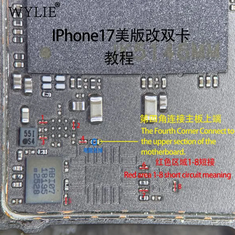 WYLIE IP 17 16 ESIM naar SIM Adapter voor iPhone 17 16 15 14 pro Max SIM-kaartlezer Flex Kabel Slot Lade Houder Telefoon Reparatie Tool