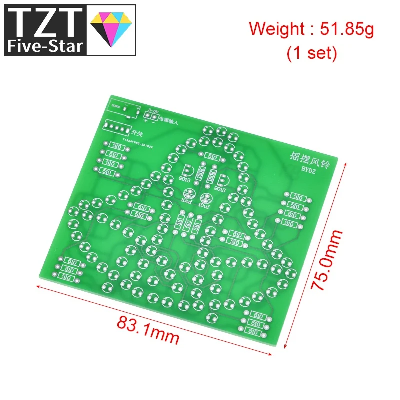 Laboratory Swing bells Wobbly Windbell Fun Electronic DIY Kit Wring 95 LEDs Wind bell 5V 9V
