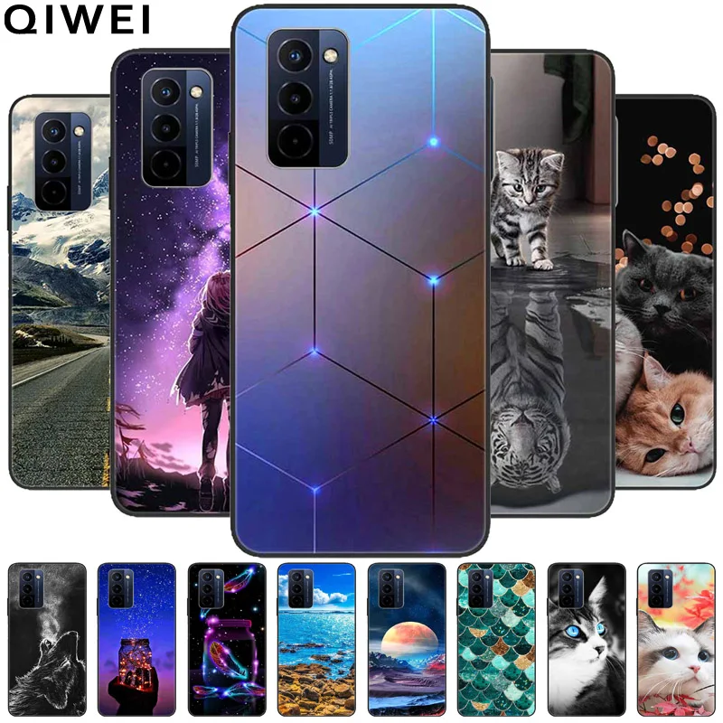 Para Wiko 10 Funda encantadora moda suave TPU Funda trasera de silicona fundas de teléfono para Wiko 10 Wiko10 Funda a prueba de golpes Shell lindo gato Capa