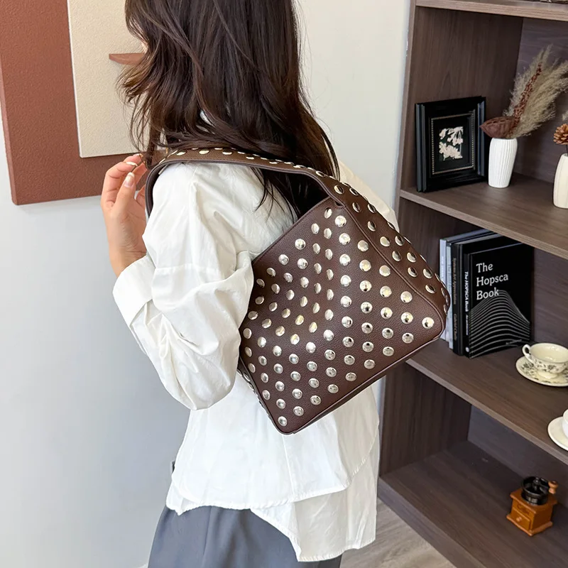 

2025 Women's Luxury Underarm Bag Vintage Quilted Shoulder Purse, Genuine Leather Multi-way Crossbody Tote with Adjustable Strap