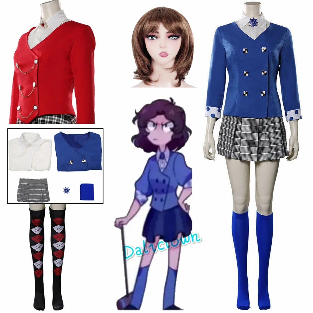 

Heathers Chandler Cosplay The Musical Veronica Sawyer High School Uniform Set Skirt Outfits Dress Up Party Carnival Costume Wig